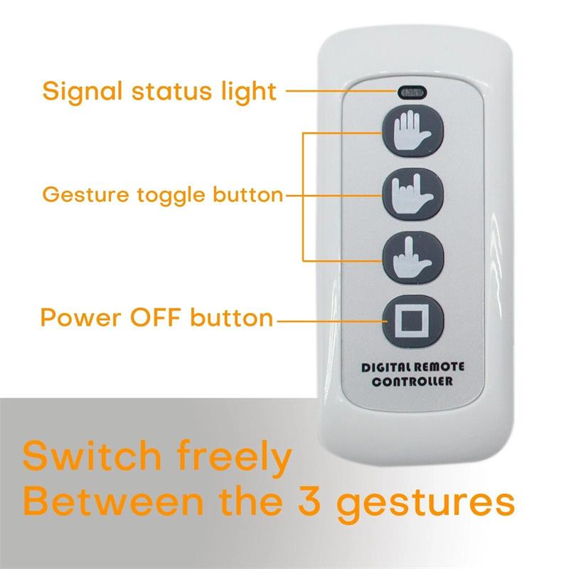 Luz con gesto del dedo medio y control remoto