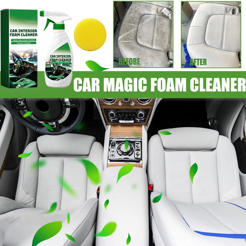 🌟VENTA CALIENTE🌟Limpiador eficaz de espuma para el interior del coche con esponja