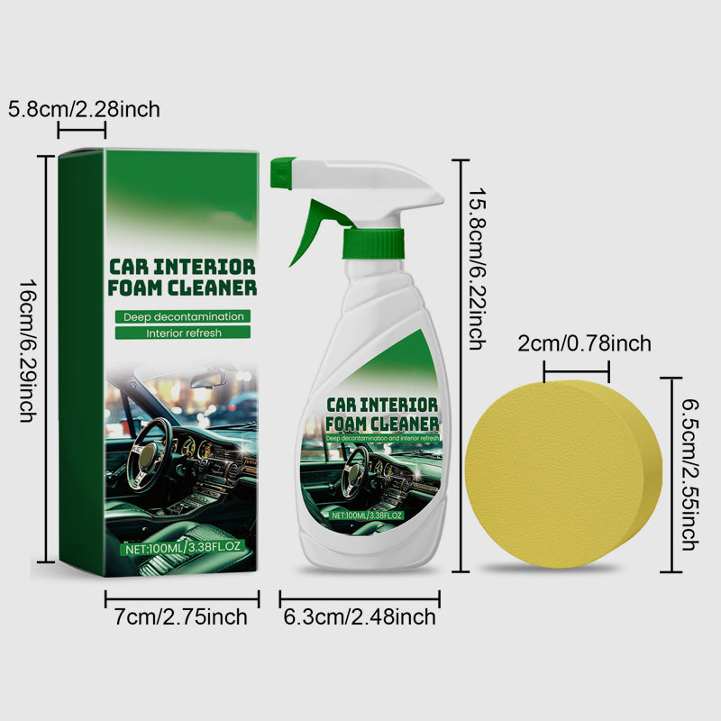 🌟VENTA CALIENTE🌟Limpiador eficaz de espuma para el interior del coche con esponja
