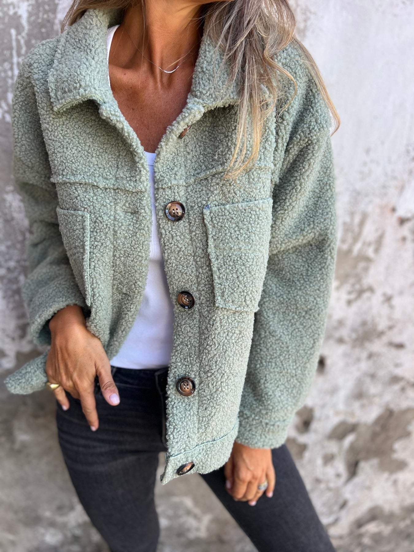 Women's Warm Lapel Cropped Jacket