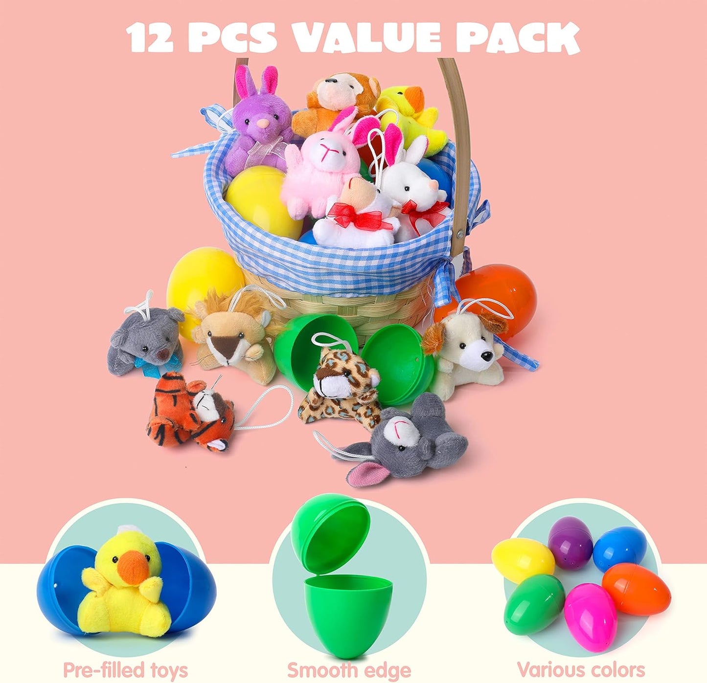 🎁Easter Hot Sale 50% OFF🎁Prefilled Easter Eggs, Filled with Plush Animal Toys