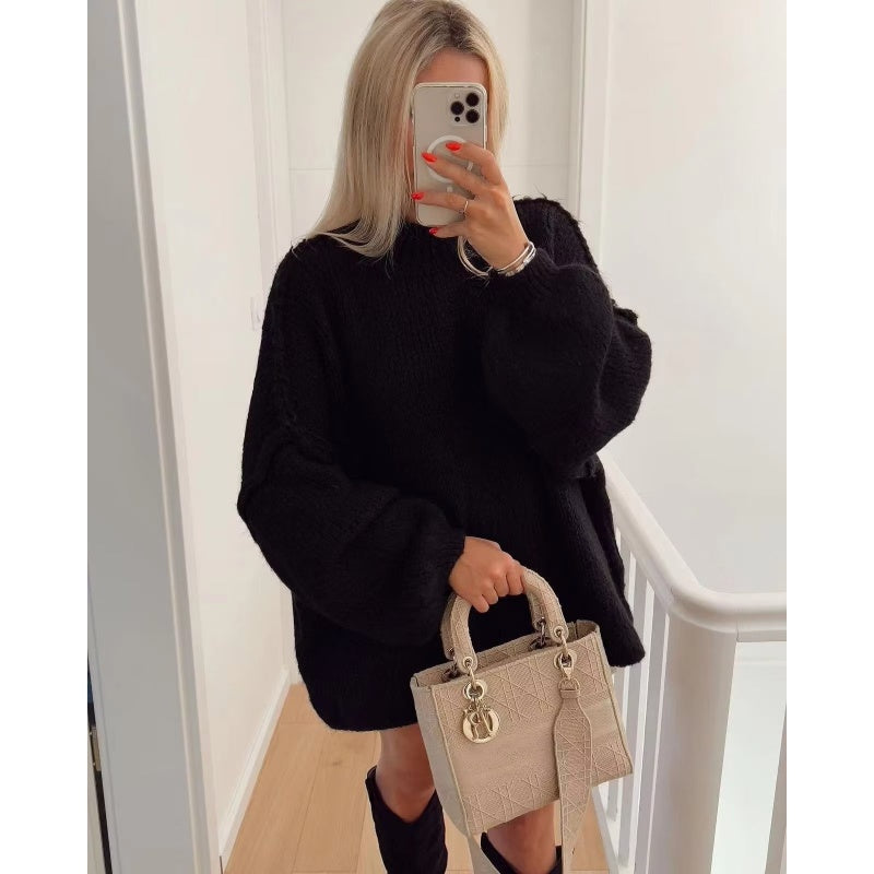 🔥2025 Hot Sale - 49% OFF💃Women's Warm Mock Neck Loose Fit Sweater