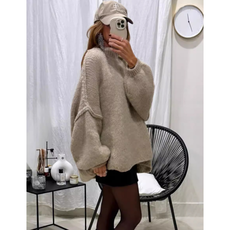 🔥2025 Hot Sale - 49% OFF💃Women's Warm Mock Neck Loose Fit Sweater