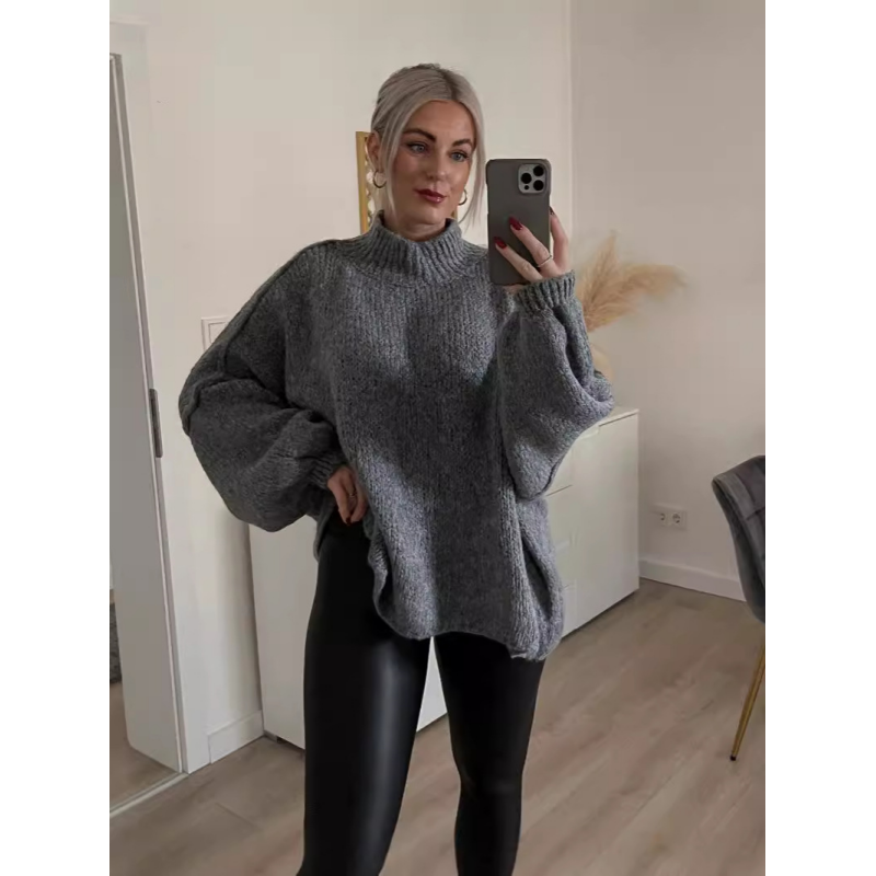 🔥2025 Hot Sale - 49% OFF💃Women's Warm Mock Neck Loose Fit Sweater