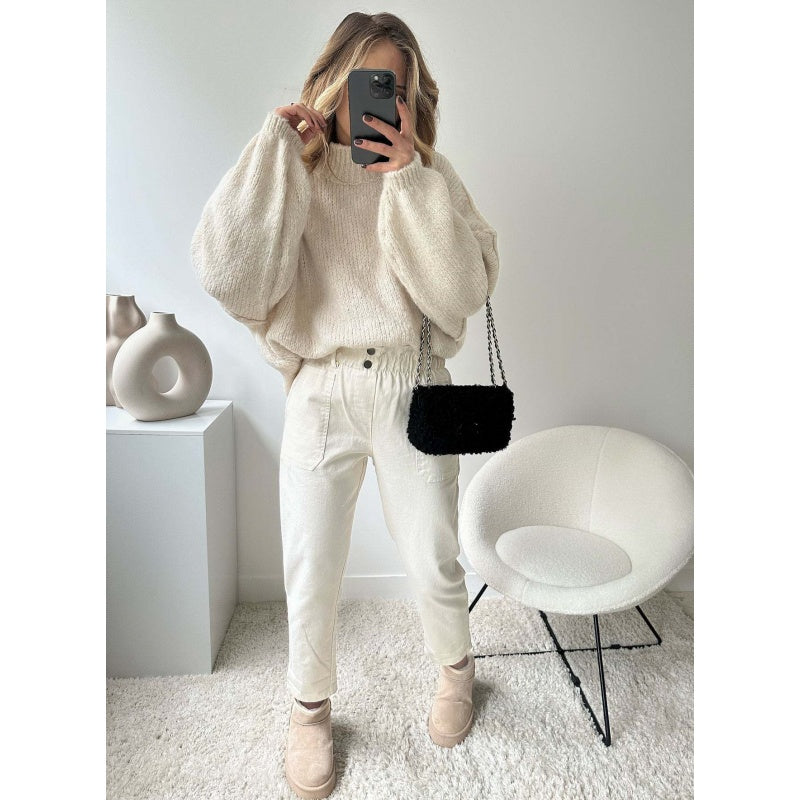 🔥2025 Hot Sale - 49% OFF💃Women's Warm Mock Neck Loose Fit Sweater